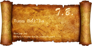 Tuss Béla névjegykártya